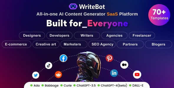 WriteBot - AI Content Generator SaaS Platform